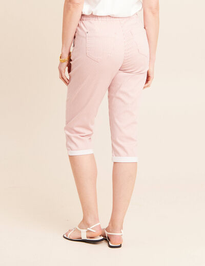 Pantacourt coupe mom large rose femme