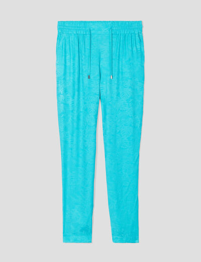 Pantalon flou fluide vert femme