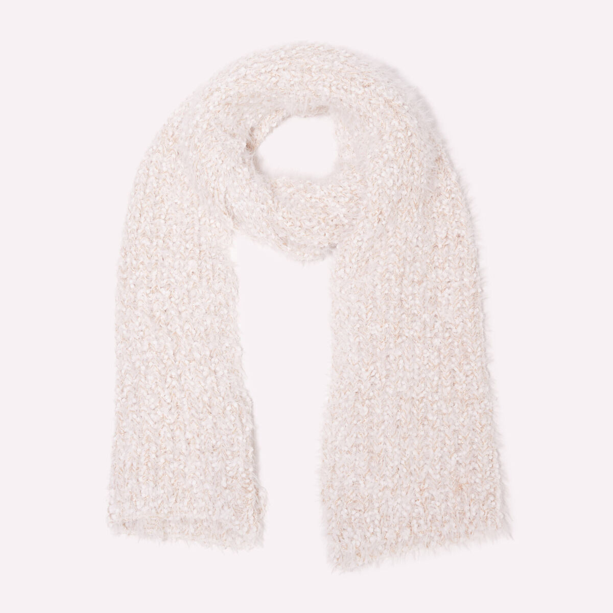 Lot bonnet et écharpe ecru femme