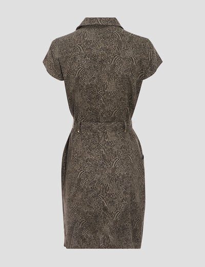 Robe droite zippée vert kaki femme