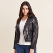 Veste esprit motard zipp&eacute;e noir femme