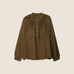 Blouse manches longues vert olive femme