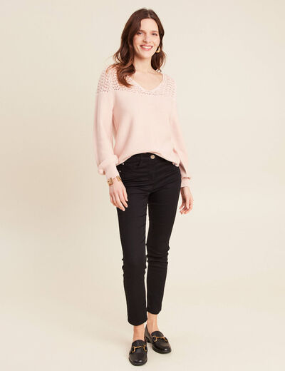 Pull confectionné en France vieux rose femme