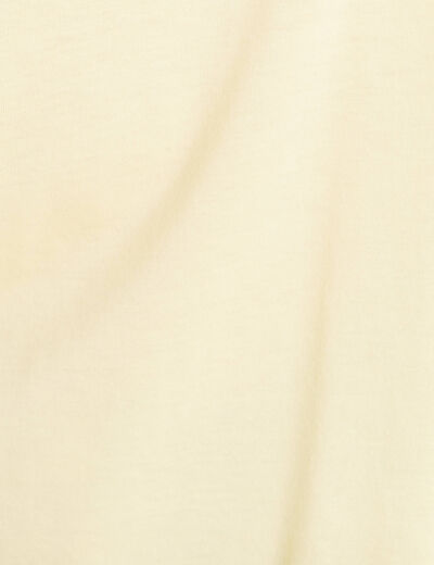T-shirt col rond manches courtes jaune pastel femme