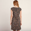 Robe droite col en V noir femme