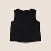 Blouse sans manches col rond fluide noir femme
