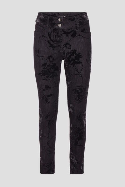 Jean ajusté taille standard denim gris femme