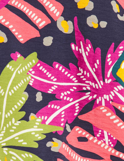 Veste courte col châle multicolore femme
