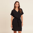 Robe fluide manches courtes noir femme