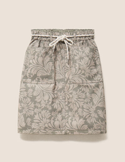 Jupe droite r&eacute;versible gris femme