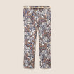 Pantalon coupe chino en lin marron femme