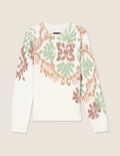 Pull manches longues beige femme