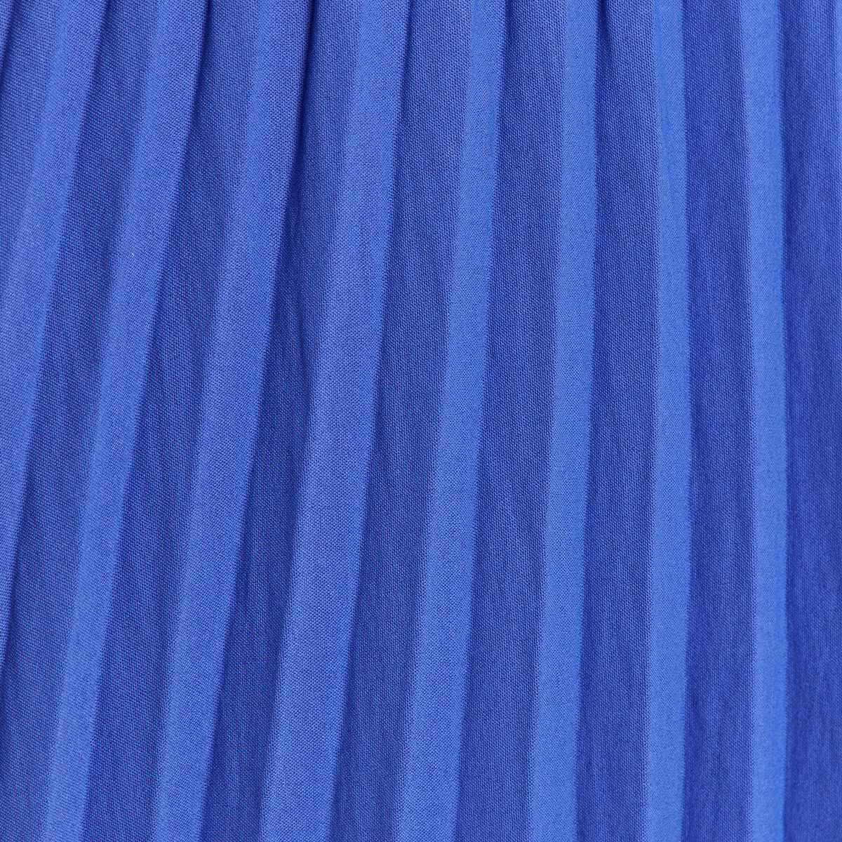 Robe courte &eacute;vas&eacute;e pliss&eacute;e col rond bleu fonc&eacute; femme