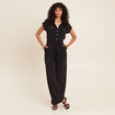 Combinaison pantalon ceinturée noir femme