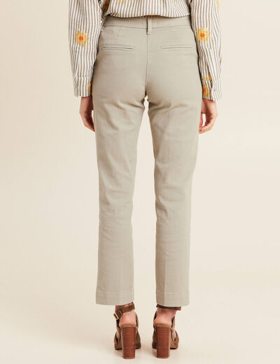 Jean droit 7/8ème vert clair femme