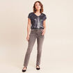 T-shirt manches courtes bleu fonc&eacute; femme