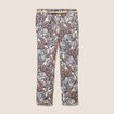 Pantalon coupe chino en lin marron femme