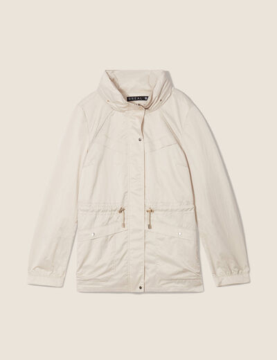 Parka déperlante cintrée lien à coulisse sable femme