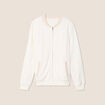 Gilet r&eacute;versible brod&eacute;e ecru femme