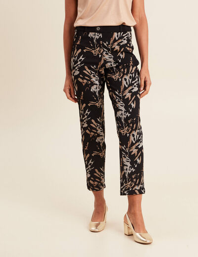 Pantalon droit réversible noir femme