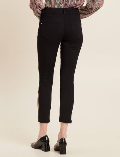 Pantalon ajusté sequins noir femme