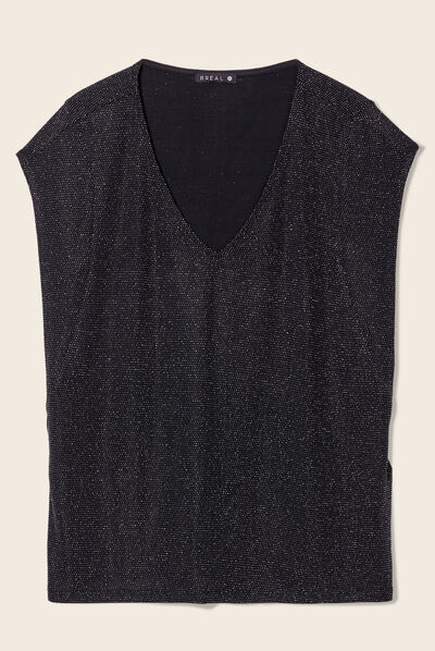 T-shirt manches courtes noir femme