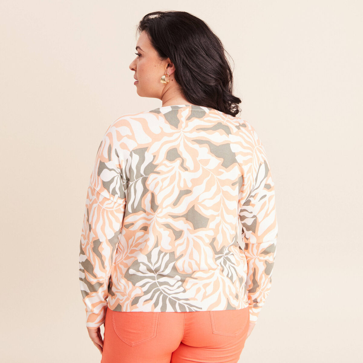 Pull manches longues vert femme