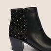 Bottines &agrave; talon d&eacute;tails clout&eacute;s noir femme