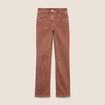Jean coupe droite taille haute marron clair femme