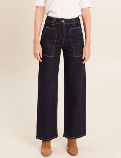 Jean taille haute denim brut femme