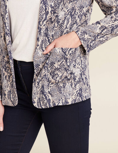 Veste cintrée col châle beige femme