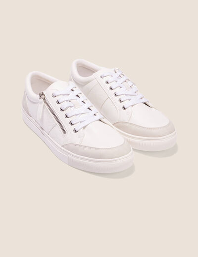 Tennis plates détails zippés blanc femme