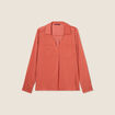 Blouse manches longues satin vieux rose femme