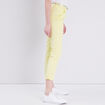 Pantalon chino droit jaune pastel femme
