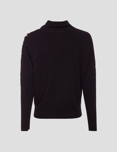 Pull manches longues noir femme