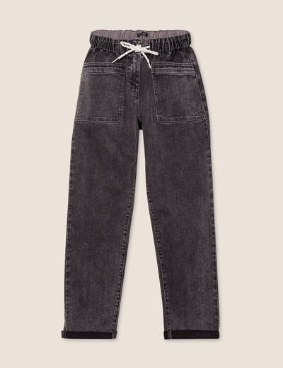 Jean ample 7/8ème denim gris femme