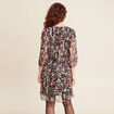 Robe évasée plissée orange femme