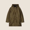 Parka 5 en 1 et veste cintr&eacute;e &agrave; capuche vert kaki femme