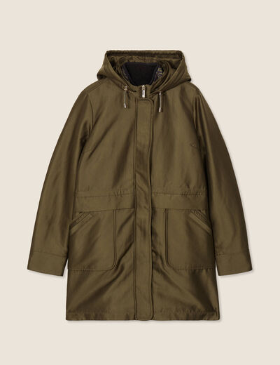 Parka 5 en 1 et veste cintrée à capuche vert kaki femme