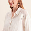 Chemise ample manches 3/4 col chemise ecru femme