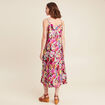 robe évasée crêpe col v sans manches mauve femme