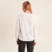 Blouse col v manches longues ecru femme