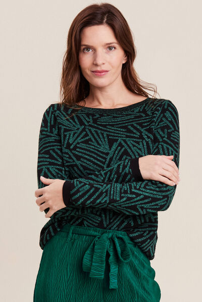 Pull manches longues bleu ciel femme