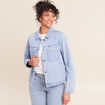 Veste manches longues en jean denim baby bleu femme