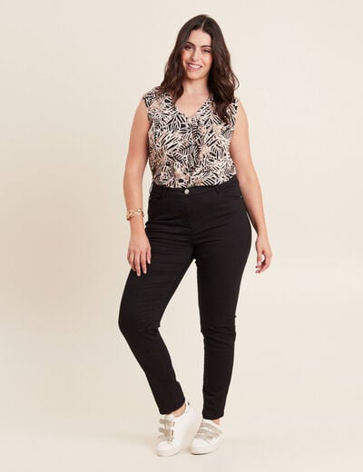 Jean magique ajusté taille standard noir femme