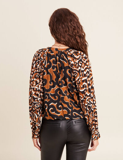 Blouse manches longues noir femme