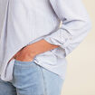 blouse fluide manches 3/4 bleu femme