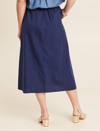 Jupe longue évasée bleu foncé femme