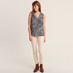Blouse sans manches bleu femme