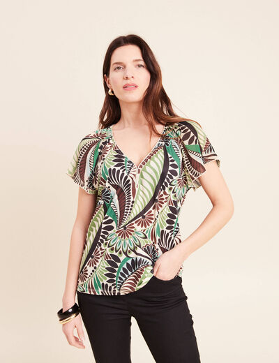 T-shirt manches courtes vert femme